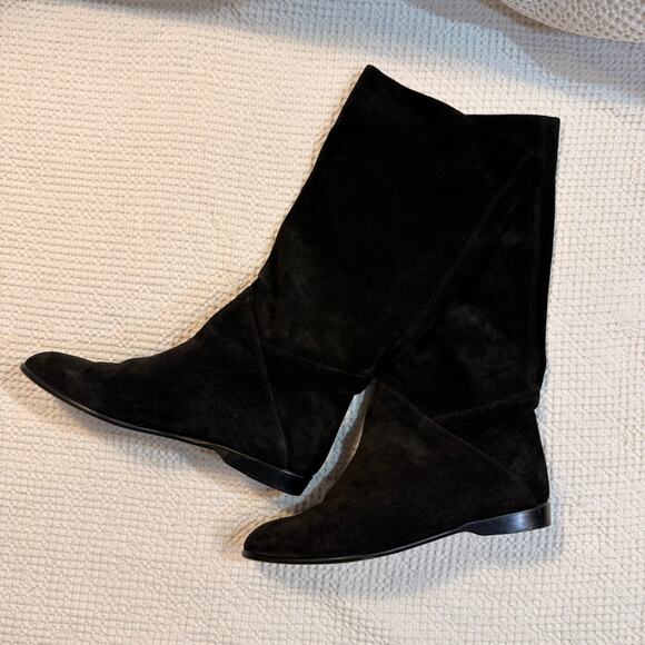 Bertie Shoes - Bertie Black Leather Slouchy Womens Boots Size 38.5